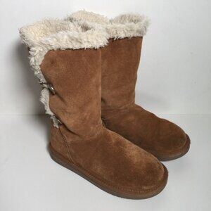 Koolaburra By UGG Kinslei Tall Suede Leather Brown Boots Size 4